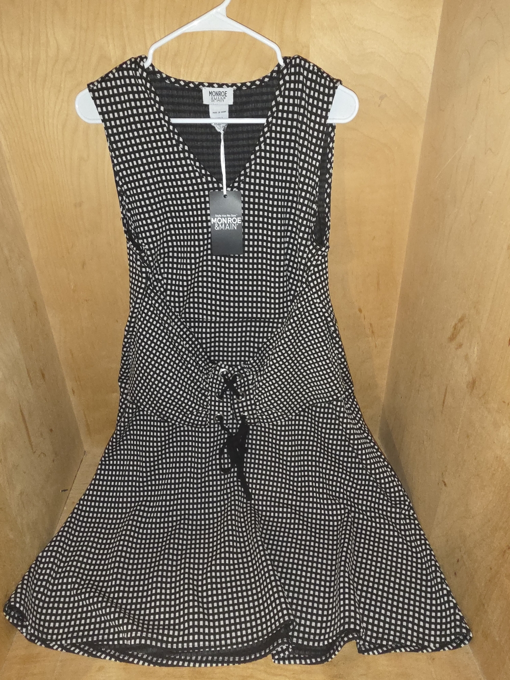🖤 NWT Monroe & Main Lace-Up Corset Grid Dress 🖤